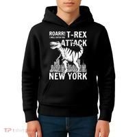 T-Rex Attacks New York Kids Hoodie thumb 4