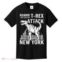 T-Rex Attacks New York Kids T-Shirt thumb 0