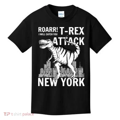 T-Rex Attacks New York Kids T-Shirt