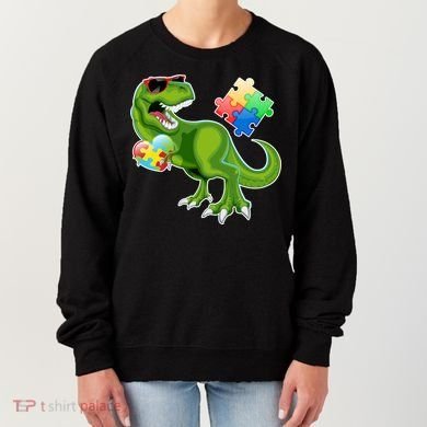 T-Rex Autism Awareness Puzzle Dinosaur  Women's Sweatshirt