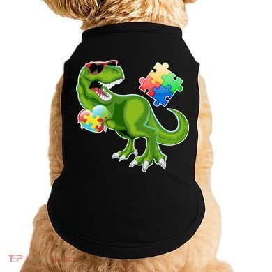 T-Rex Autism Awareness Puzzle Dinosaur  Doggie Tank
