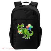 T-Rex Autism Awareness Puzzle Dinosaur  Backpack thumb 0