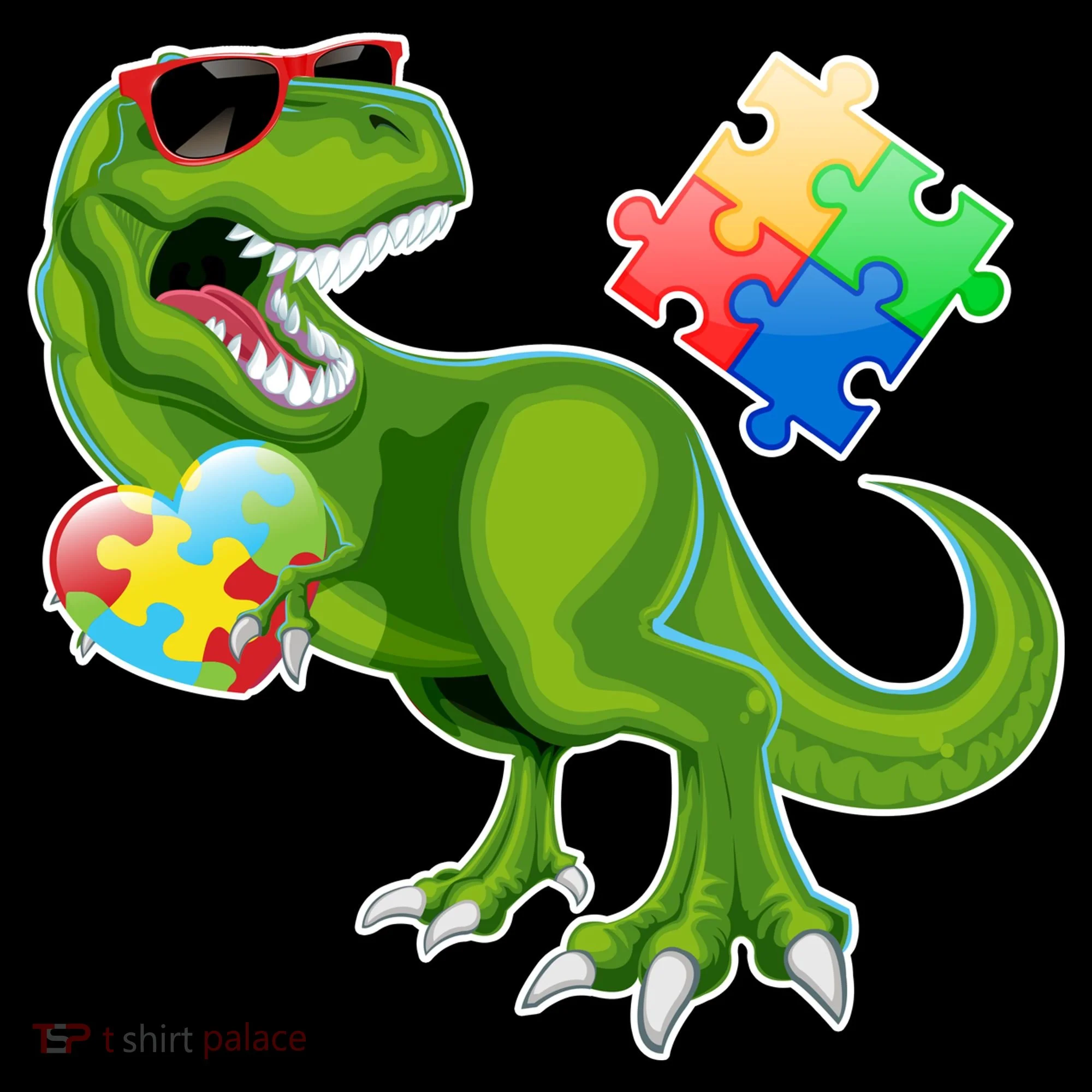 T-Rex Autism Awareness Puzzle Dinosaur  Coffee Mug