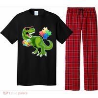 T-Rex Autism Awareness Puzzle Dinosaur  Pajama Set thumb 0