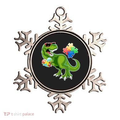 T-Rex Autism Awareness Puzzle Dinosaur  Ornament