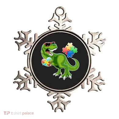 T-Rex Autism Awareness Puzzle Dinosaur  Ornament