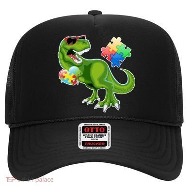 T-Rex Autism Awareness Puzzle Dinosaur  Hat
