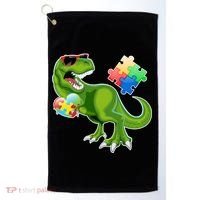 T-Rex Autism Awareness Puzzle Dinosaur  Golf Towel thumb 0