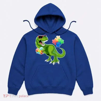 T-Rex Autism Awareness Puzzle Dinosaur  Hoodie