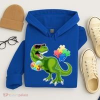 T-Rex Autism Awareness Puzzle Dinosaur  Hoodie thumb 4