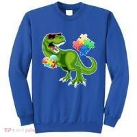 T-Rex Autism Awareness Puzzle Dinosaur  Sweatshirt thumb 0