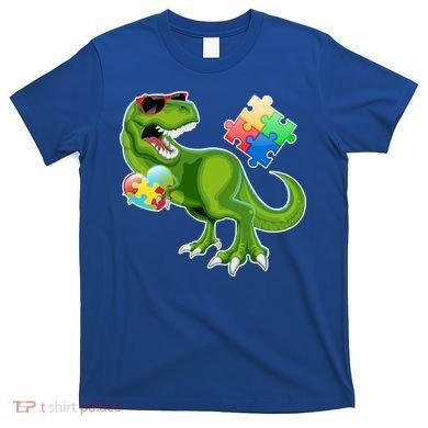 T-Rex Autism Awareness Puzzle Dinosaur  T-Shirt