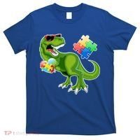 T-Rex Autism Awareness Puzzle Dinosaur  T-Shirt thumb 0