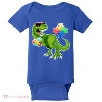 T-Rex Autism Awareness Puzzle Dinosaur  Baby Bodysuit thumb 0
