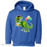 T-Rex Autism Awareness Puzzle Dinosaur  Toddler Hoodie thumb 0