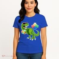 T-Rex Autism Awareness Puzzle Dinosaur  Women's T-Shirt thumb 4