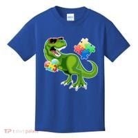 T-Rex Autism Awareness Puzzle Dinosaur  Kids T-Shirt thumb 0