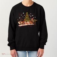 T-Rex Chasing Reindeer Funny Christmas Women's Sweatshirt thumb 0