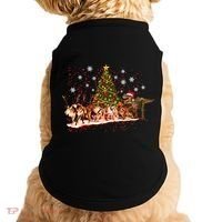 T-Rex Chasing Reindeer Funny Christmas Doggie Tank thumb 0