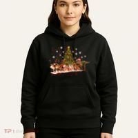 T-Rex Chasing Reindeer Funny Christmas Hoodie thumb 5