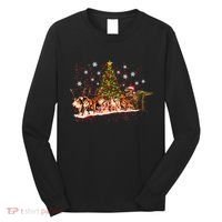 T-Rex Chasing Reindeer Funny Christmas Long Sleeve Shirt thumb 0