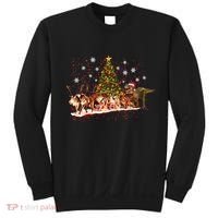 T-Rex Chasing Reindeer Funny Christmas Sweatshirt thumb 0