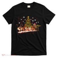 T-Rex Chasing Reindeer Funny Christmas T-Shirt thumb 0