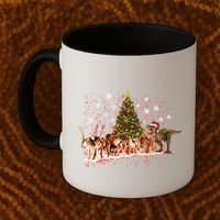 T-Rex Chasing Reindeer Funny Christmas Coffee Mug thumb 2