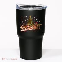 T-Rex Chasing Reindeer Funny Christmas Tumbler thumb 0