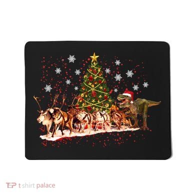 T-Rex Chasing Reindeer Funny Christmas Mousepad