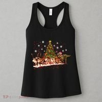 T-Rex Chasing Reindeer Funny Christmas Women's Tank Top thumb 3