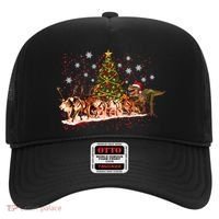 T-Rex Chasing Reindeer Funny Christmas Hat thumb 0