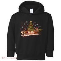 T-Rex Chasing Reindeer Funny Christmas Toddler Hoodie thumb 0