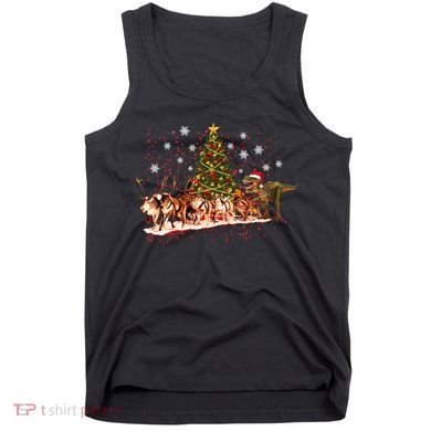 T-Rex Chasing Reindeer Funny Christmas Tank Top