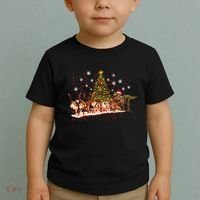 T-Rex Chasing Reindeer Funny Christmas Toddler T-Shirt thumb 2