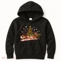 T-Rex Chasing Reindeer Funny Christmas Kids Hoodie thumb 0