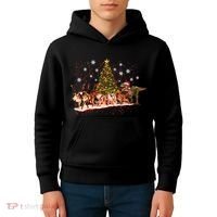T-Rex Chasing Reindeer Funny Christmas Kids Hoodie thumb 4