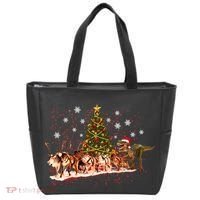 T-Rex Chasing Reindeer Funny Christmas Tote Bag thumb 0