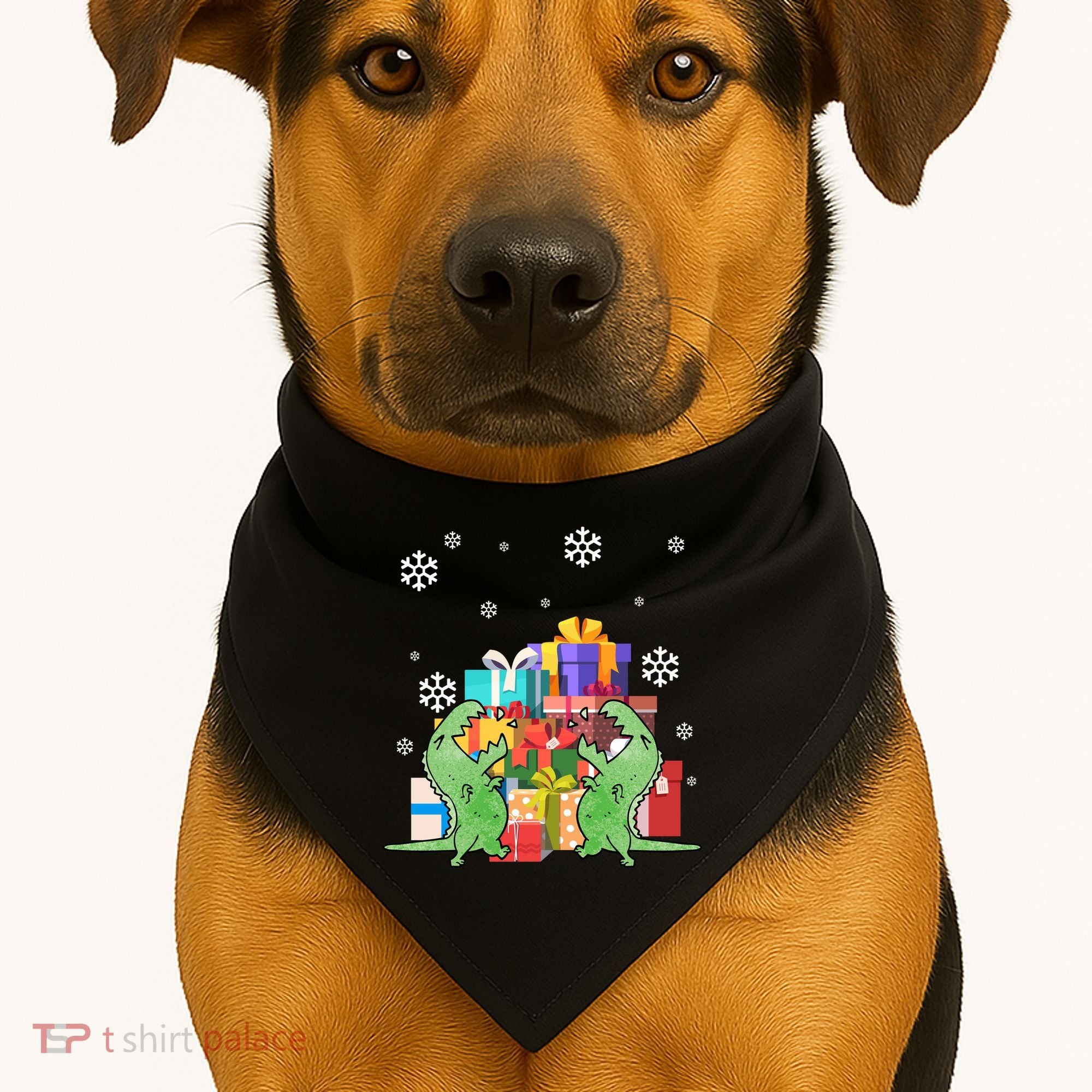 T-Rex Christmas USA-Made Doggie Bandana
