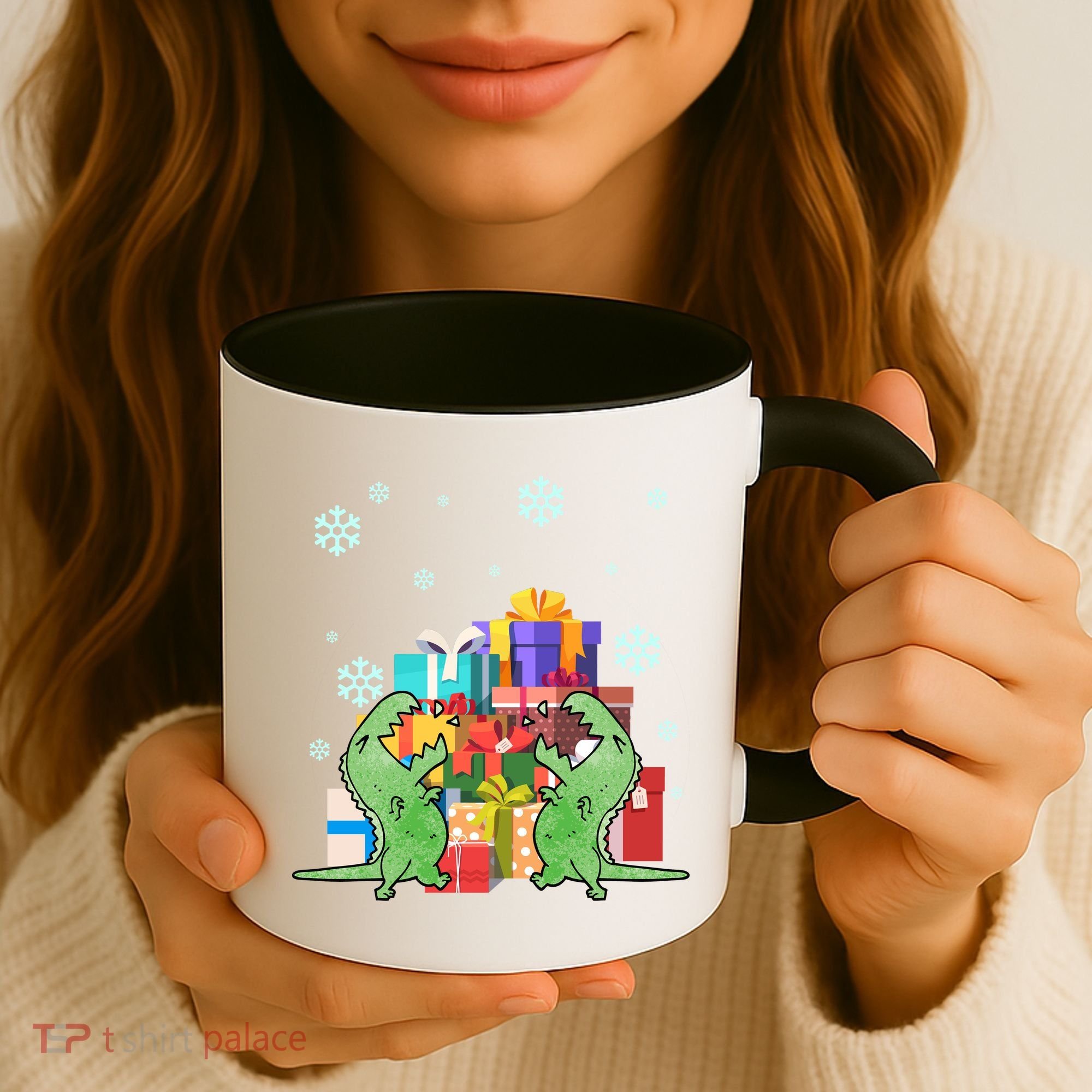 T-Rex Christmas Coffee Mug