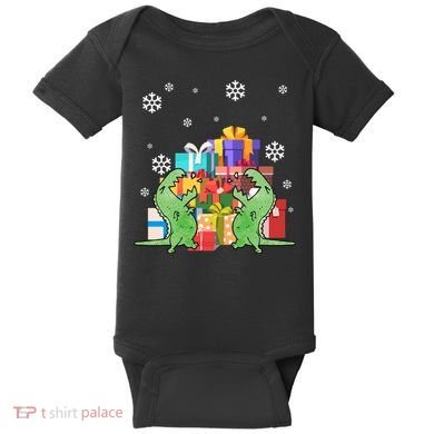 T-Rex Christmas Baby Bodysuit