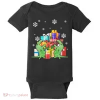 T-Rex Christmas Baby Bodysuit thumb 0