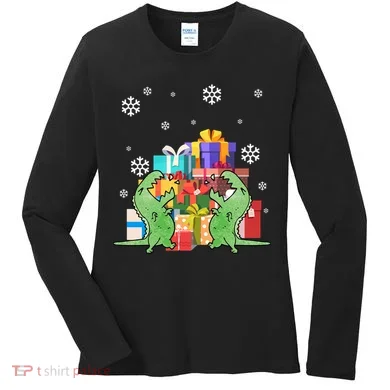 T-Rex Christmas Women's Long Sleeve Shirt