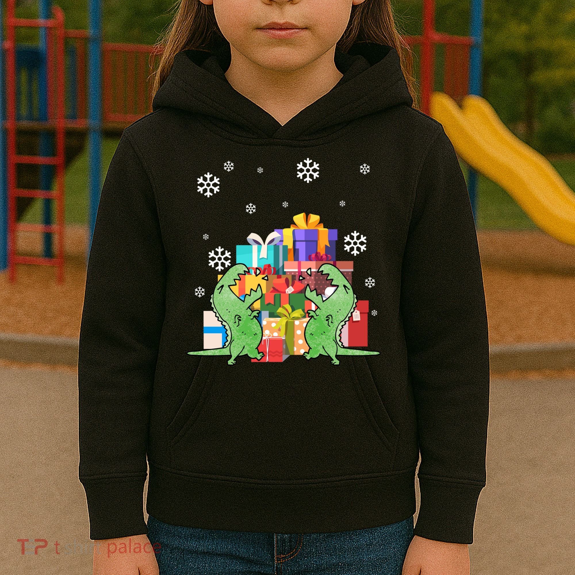 T-Rex Christmas Kids Hoodie