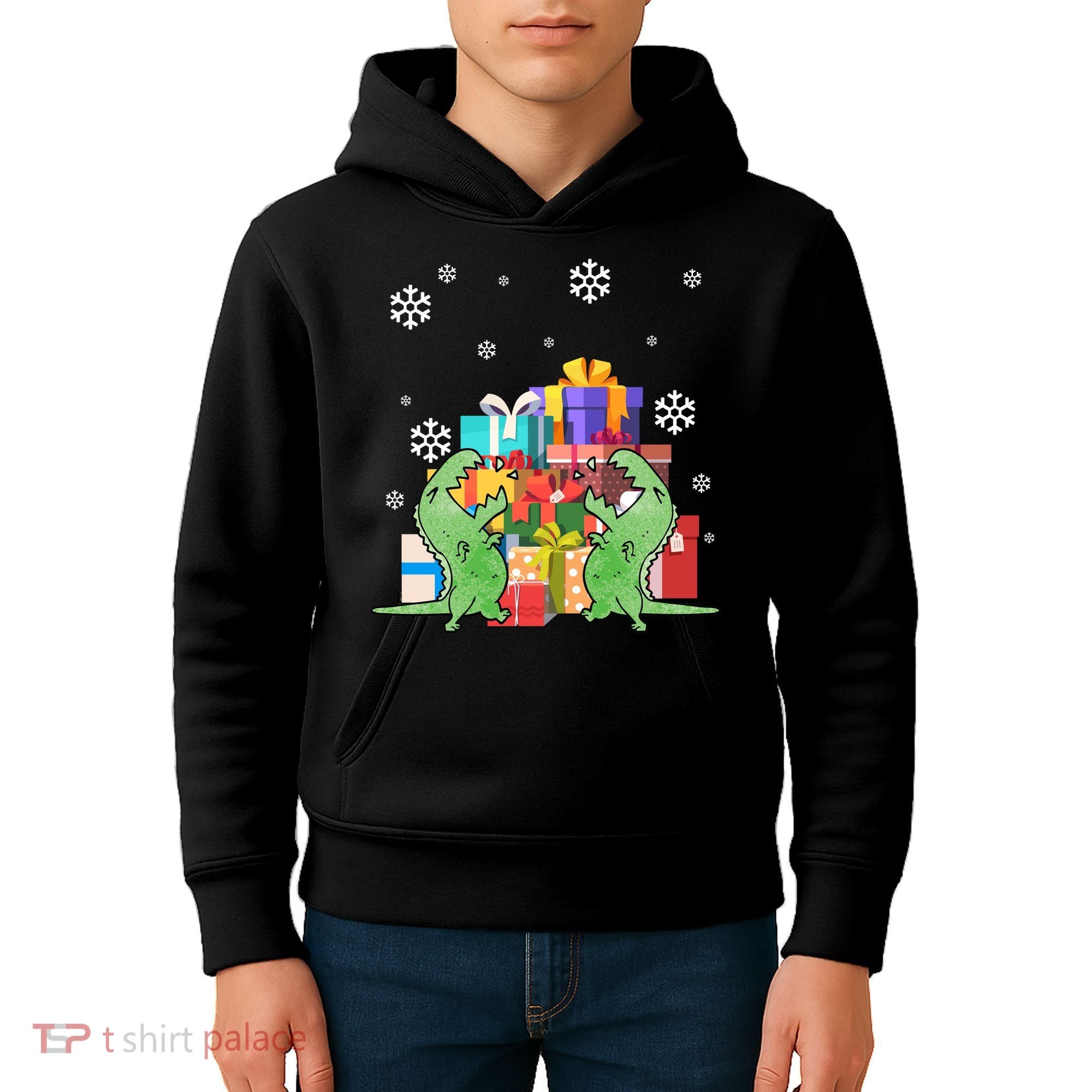 T-Rex Christmas Kids Hoodie