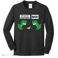 T-Rex Did You Eat The Last Unicorn Kids Long Sleeve Shirt thumb 0