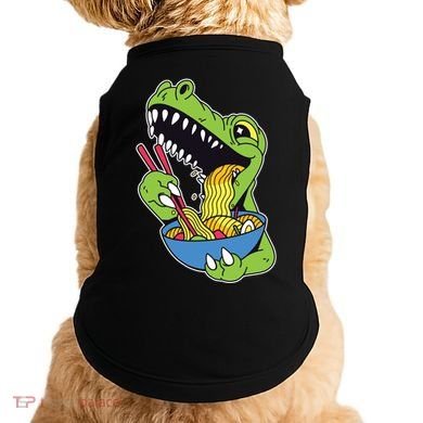 T-Rex Eating Ramen Doggie Tank