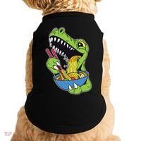 T-Rex Eating Ramen Doggie Tank thumb 0