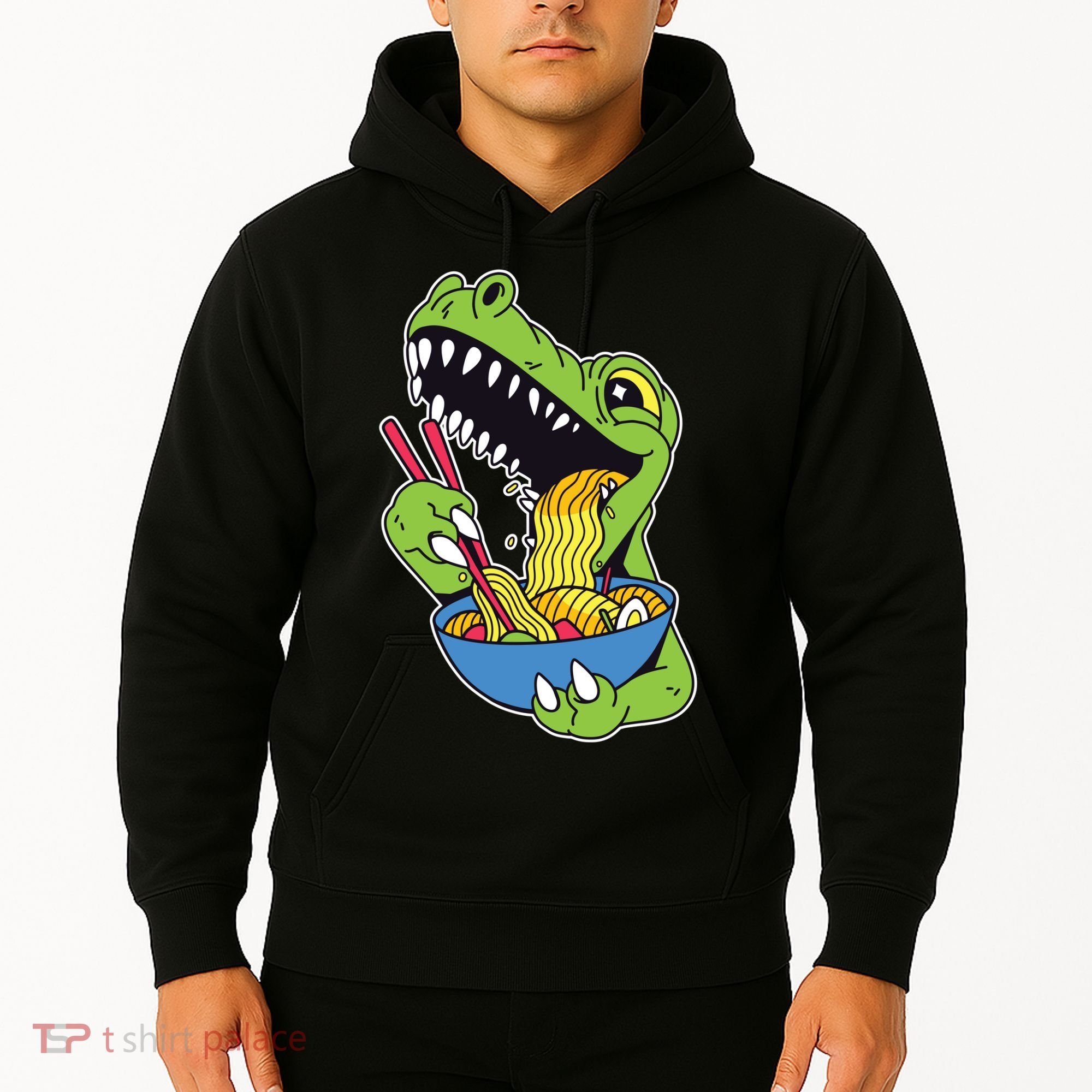 T-Rex Eating Ramen Hoodie