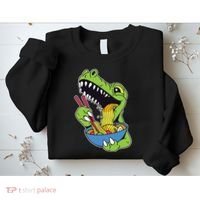 T-Rex Eating Ramen Sweatshirt thumb 2